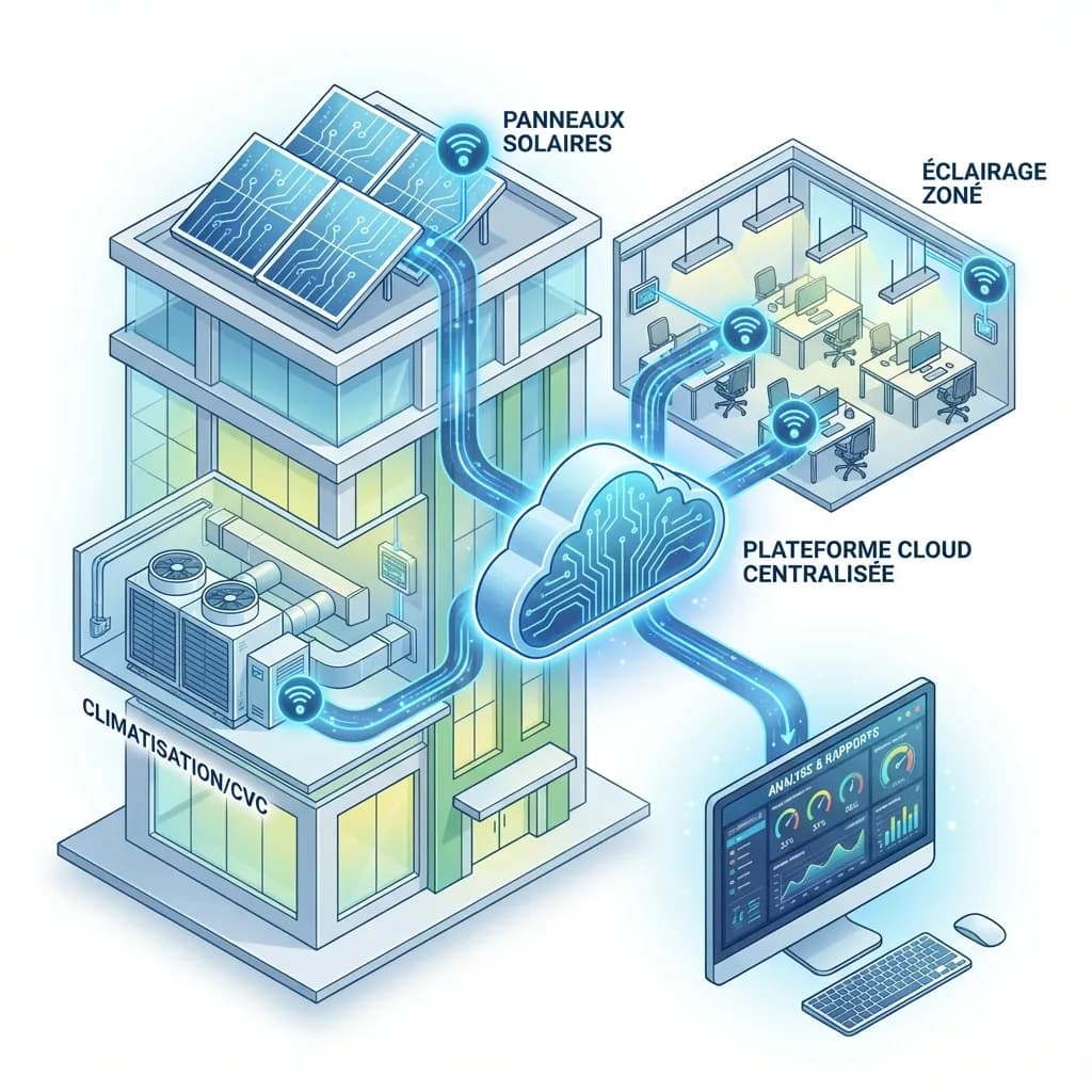 Infographic on IoT architecture and connectivity