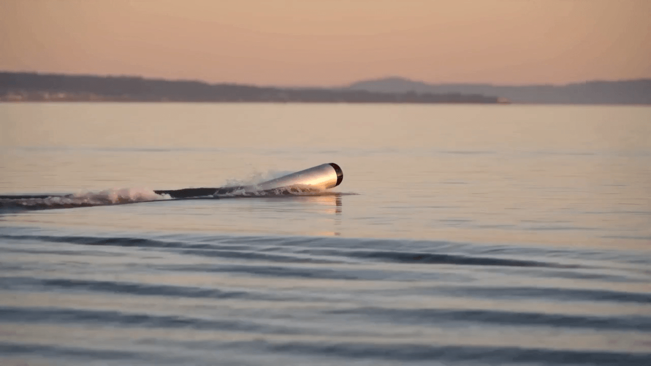 AICE prototype underway at the surface during in-water testing